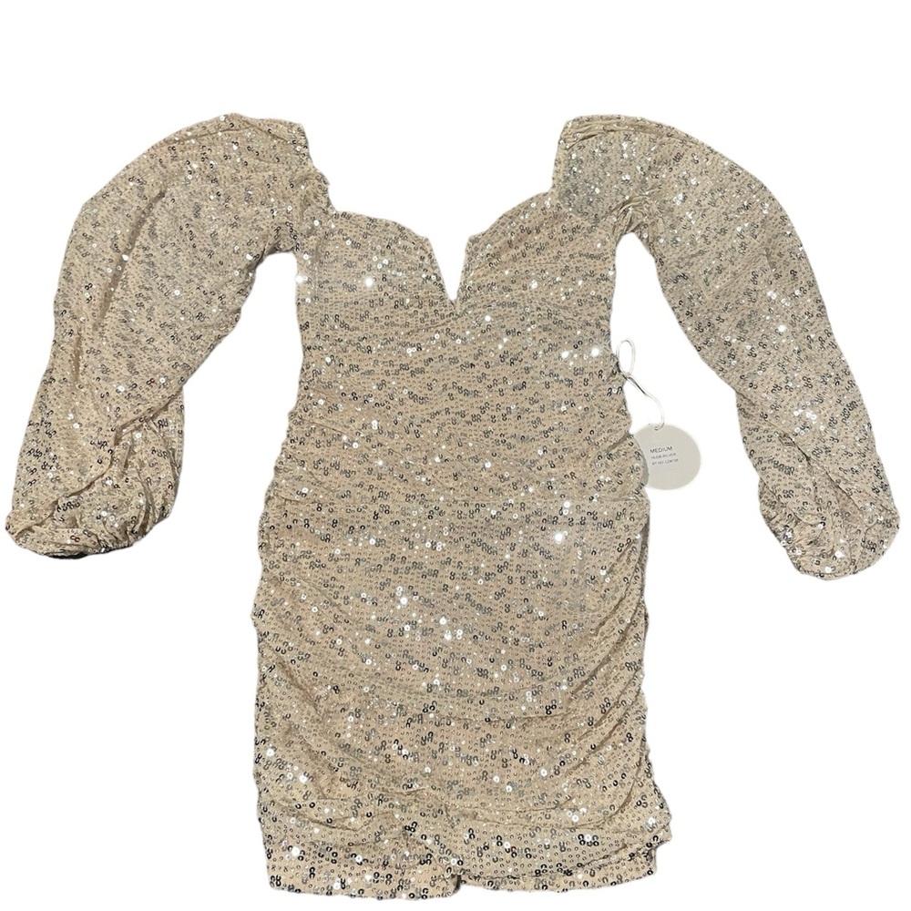 NWT SUPER Sparkly Nude/Silver Dress
